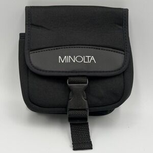 Minolta Camera Pouch Black Padded Buckle Case with Belt Loop 5x5